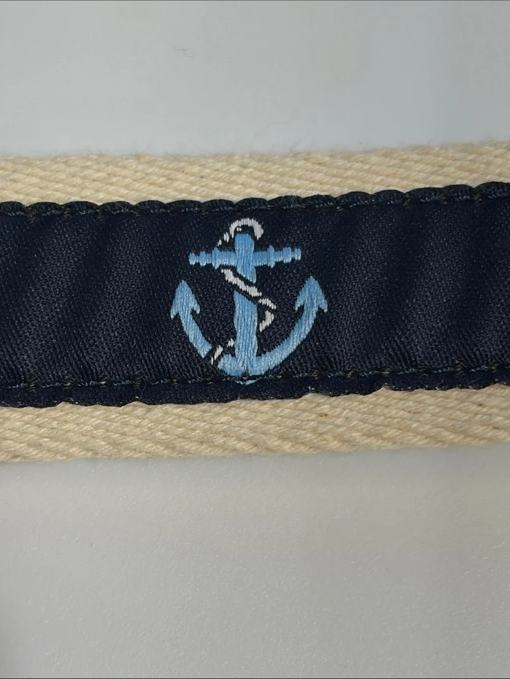Brooke's Brothers Men's Embroidered Belt Size 38? Sailboat Anchor Preppy Frat